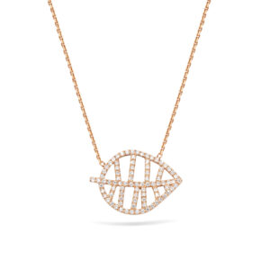 Leaves© necklace rose gold diamonds (small)