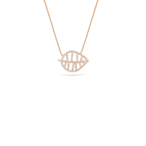 Leaves© necklace rose gold diamonds (small)