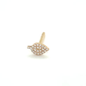 Leaves© Beech BB leaf stud earring rose gold diamond (mini)